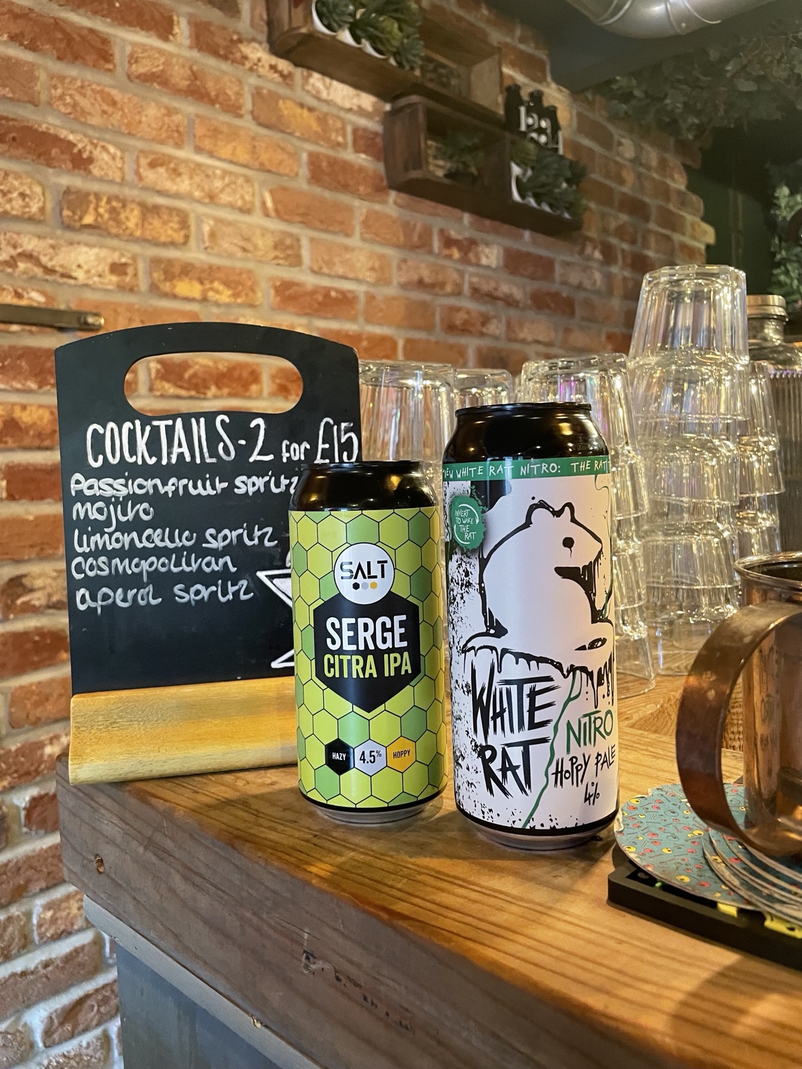 Craft beer and cocktails at The Hideout