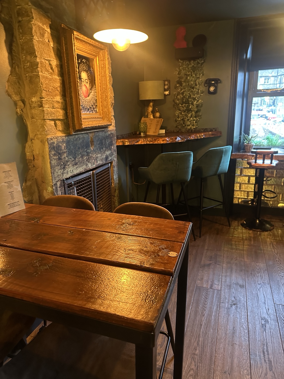 Warm rustic seating inside The Hideout