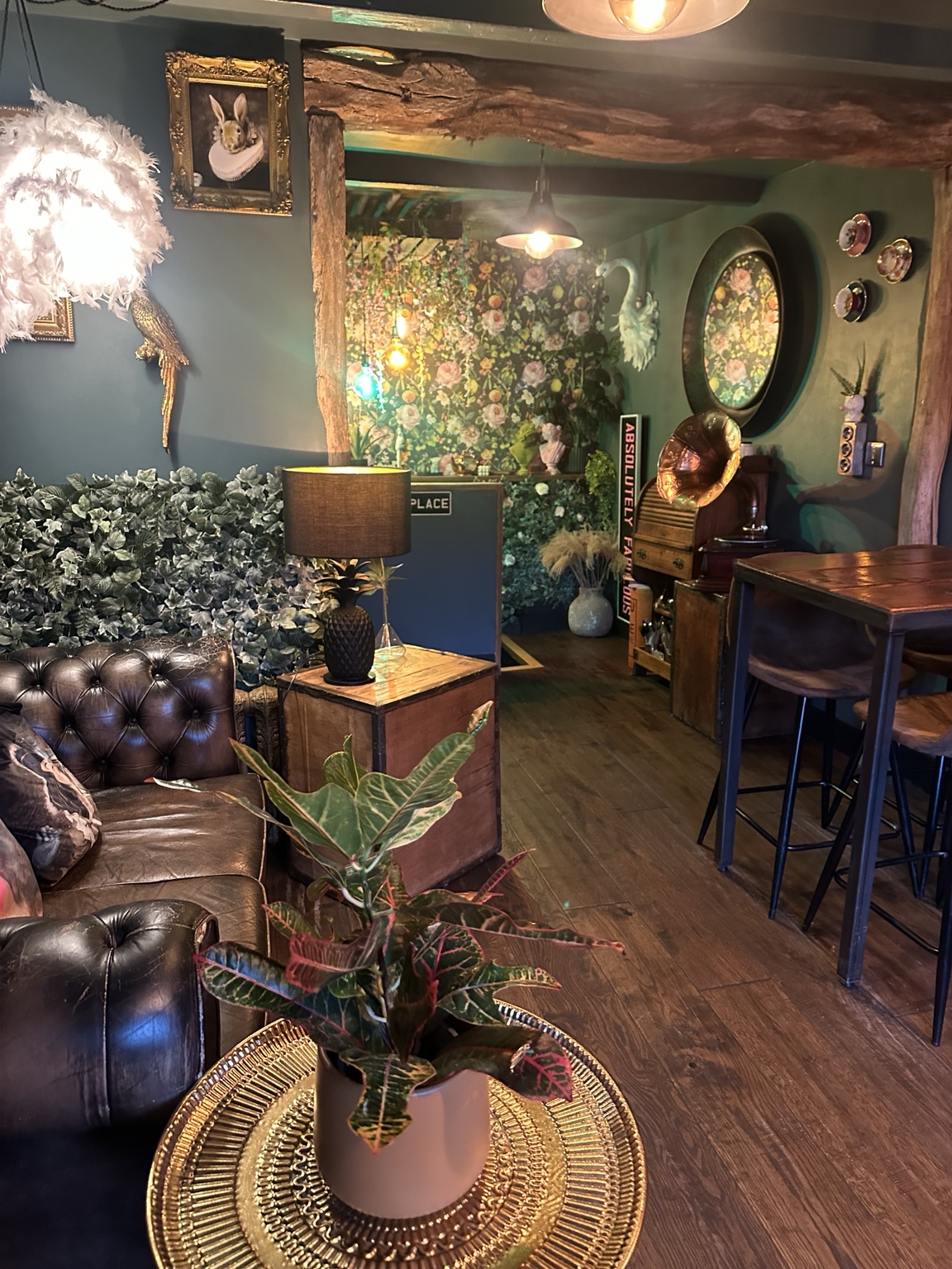 The cosy upstairs lounge at The Hideout